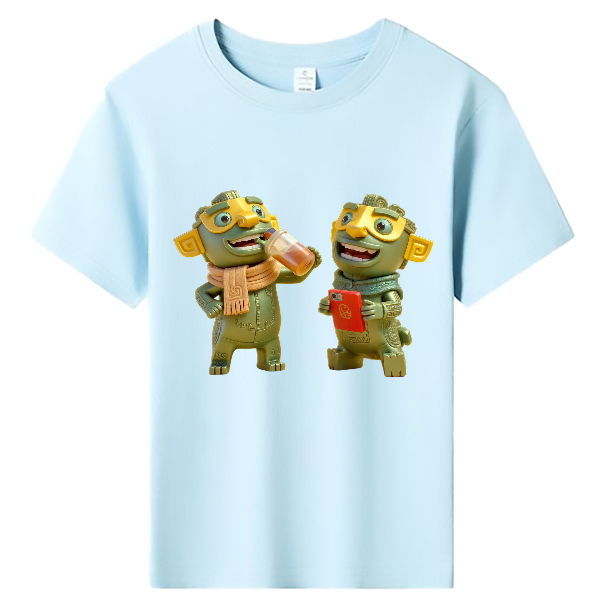 （画像用） Ne Zha 2 ナタ 魔童の大暴れ 綿100％キッズTシャツ（フロントプリント）